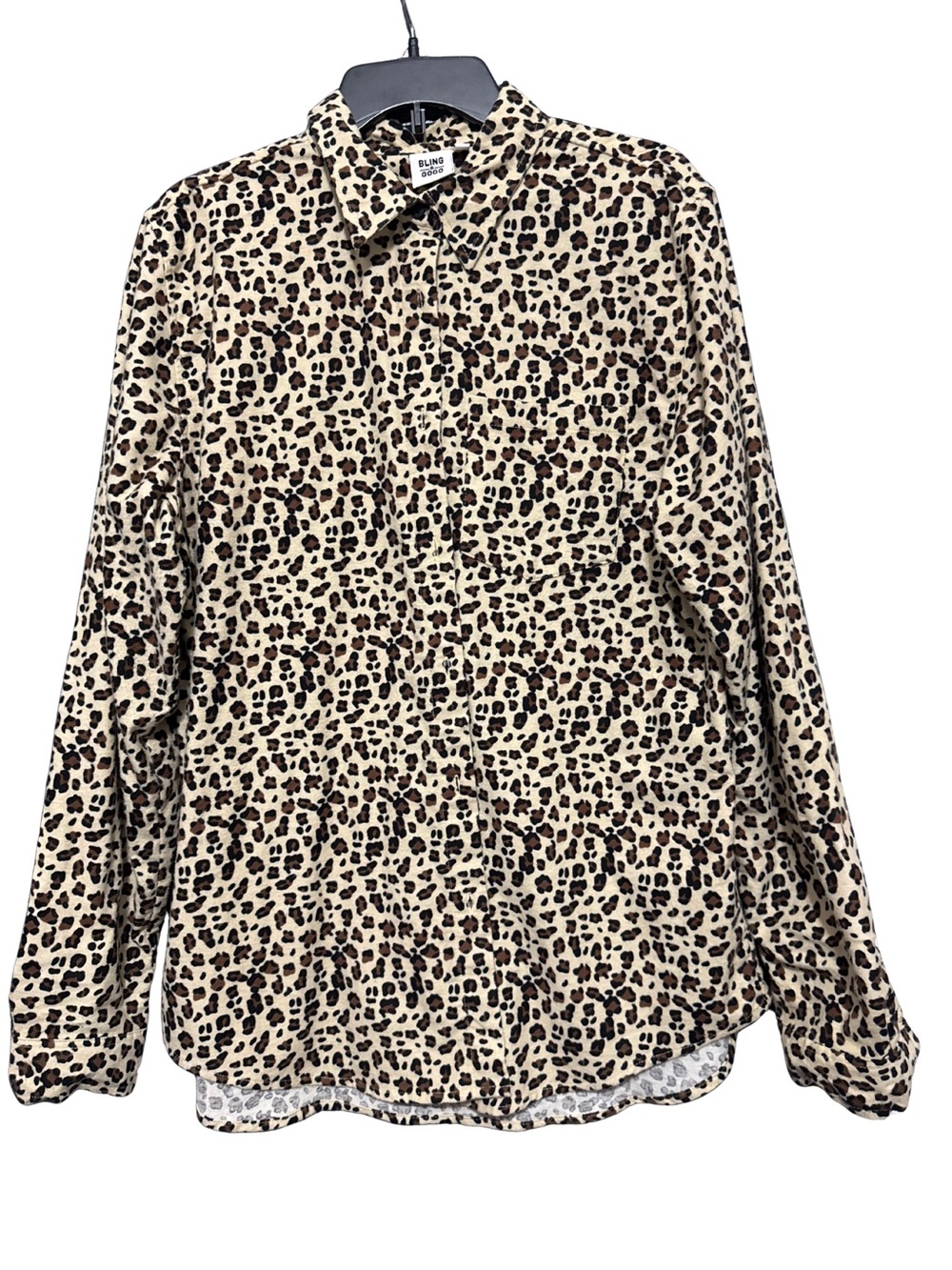 Leopard Flannel Shacket with Snowman Patch